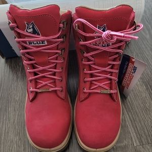 Steel blue hot pink boots